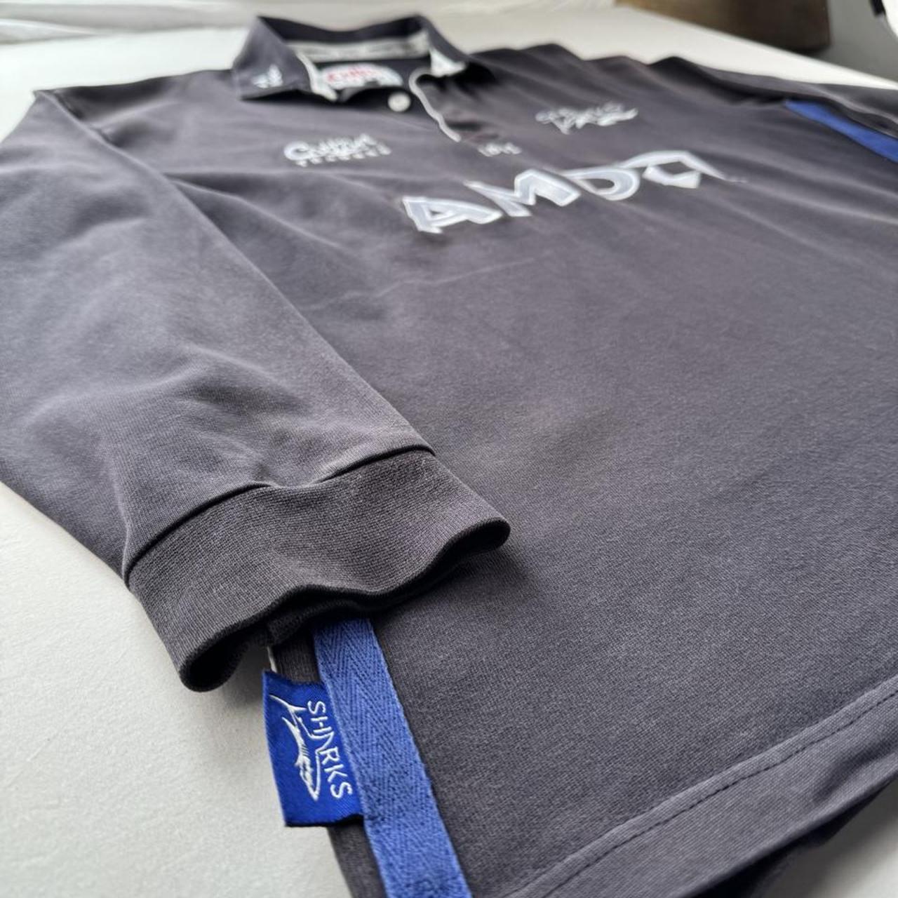 1999-2000 Cotton Traders Sale Sharks Long Sleeve Rugby Polo Shirt XL