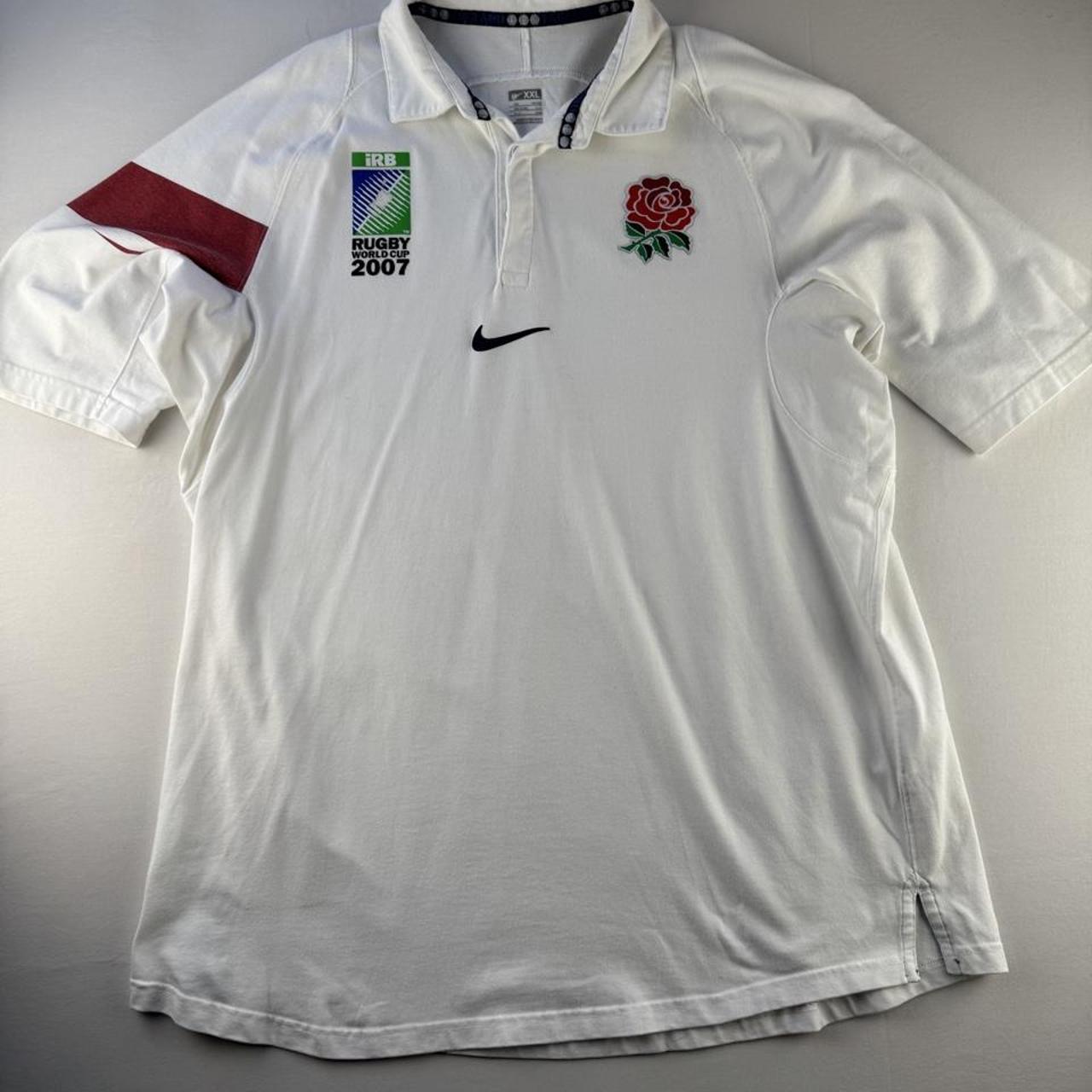 Nike England Rugby World Cup 2007 Players FIt Rugby Polo Shirt XXL