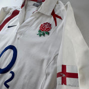 2007 Nike England Rugby Long Sleeve Rugby Polo M