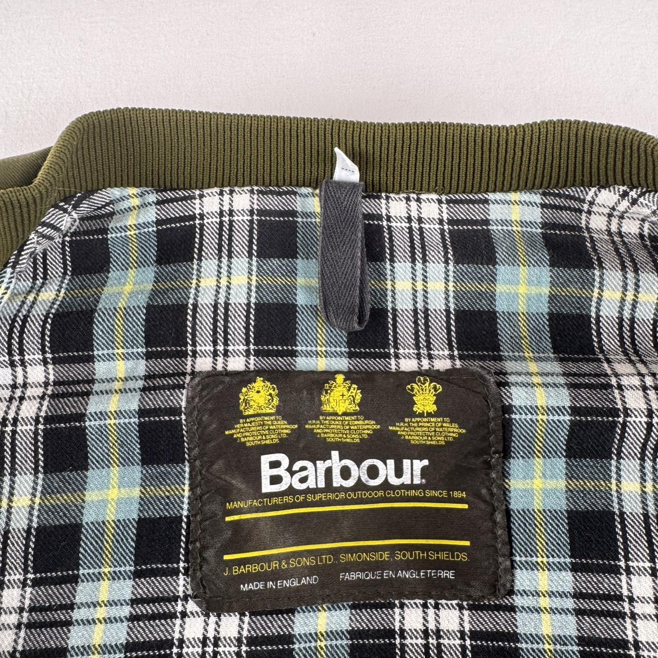 Barbour Embroidered Plaid Lining Puffer Gilet M