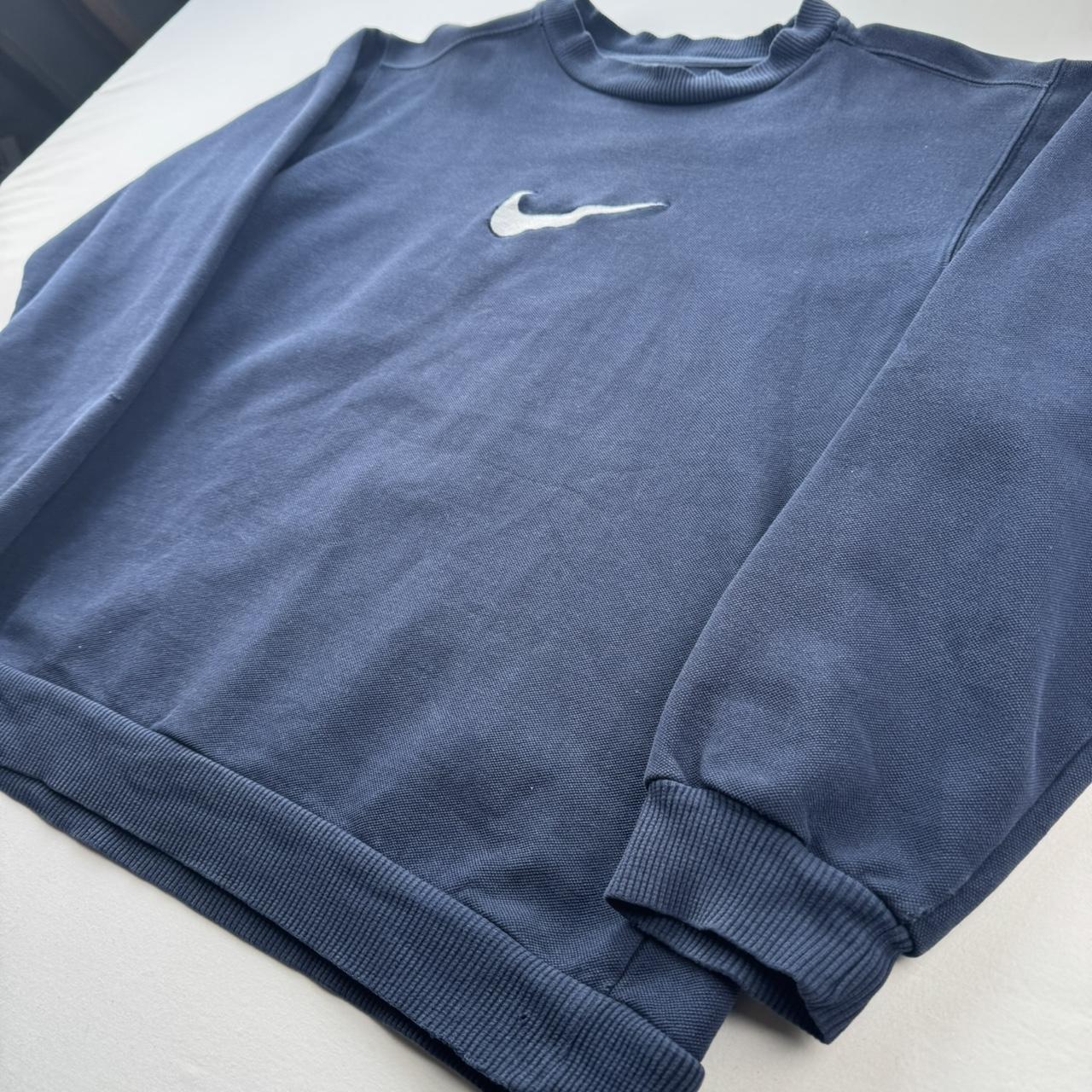 Womens Navy 1990s Nike Embroidered Swoosh Sweatshirt 12-14