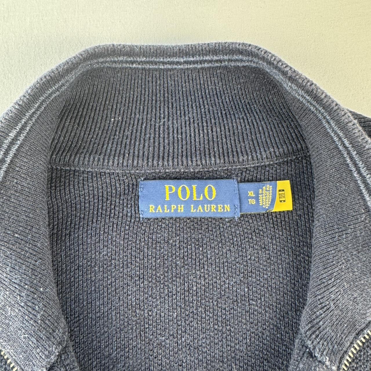 Polo Ralph Lauren Navy Pima Cotton Quarter Zip Jumper XL