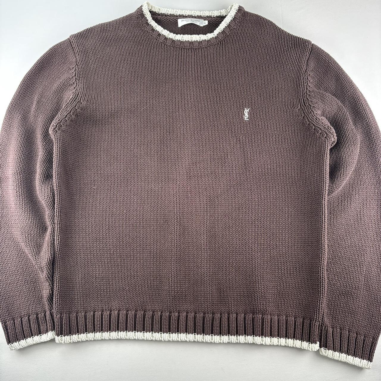 Yves Saint Laurent Rare Brown Ribbed Knitted Jumper XL