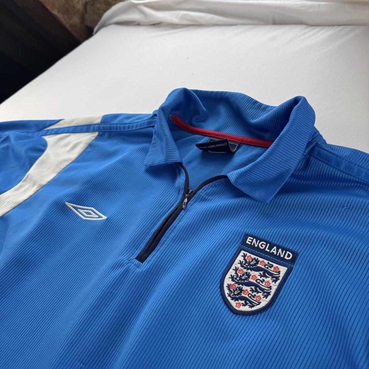Rare 2004-06 England Umbro 1/4 Quarter Zip Training T Shirt M