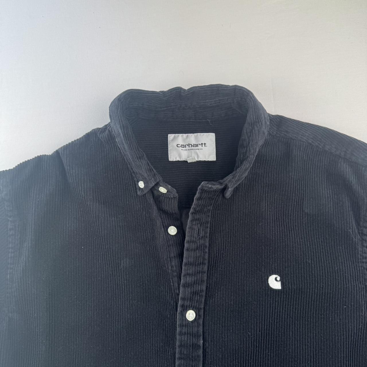 Black Carhartt WIP Long Sleeve Madison Corduroy Button Down Shirt L