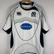 Canterbury Scotland away shirt blue with embroidered logo and player fit design.