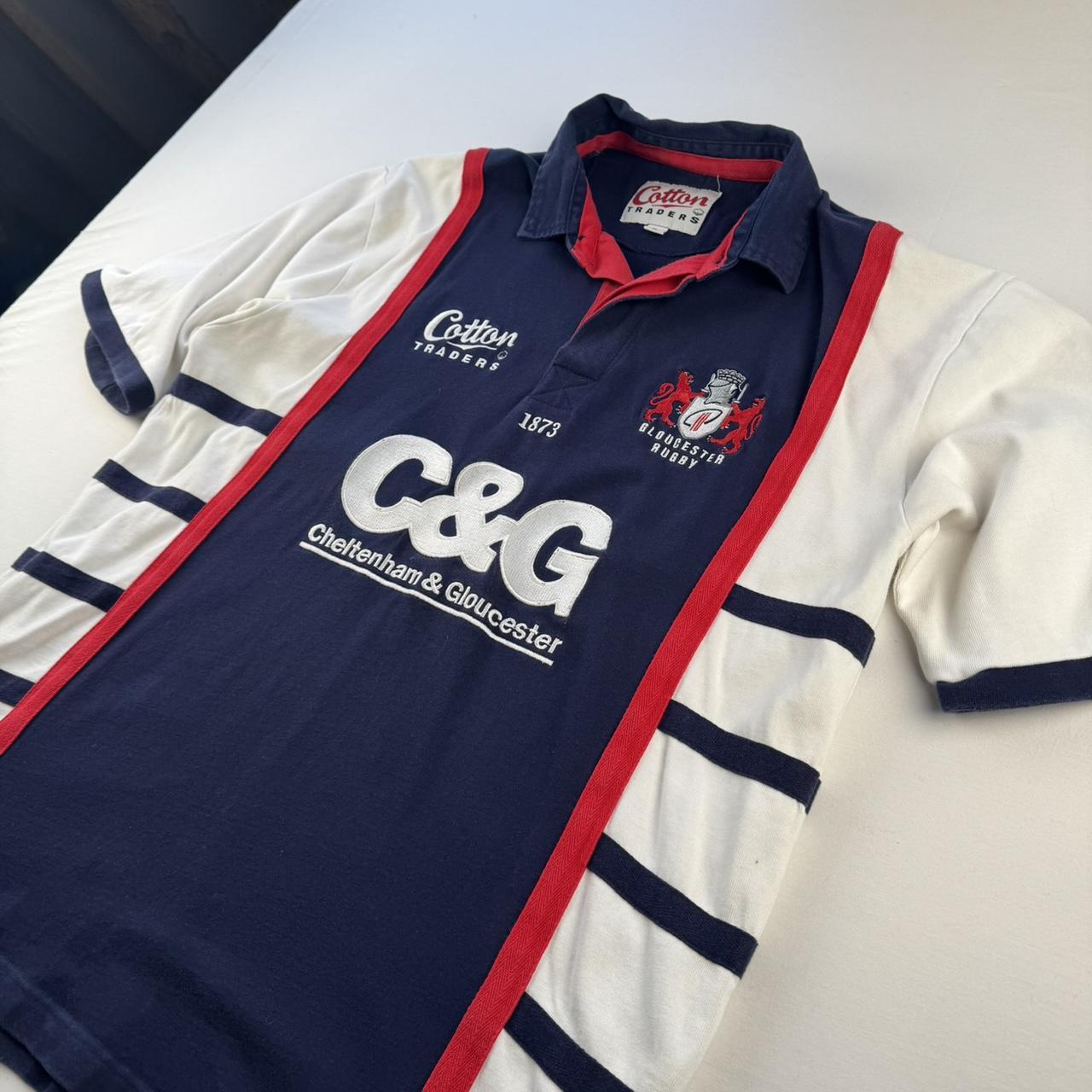 Vintage 1990s Cotton Traders Alternative Gloucester Rugby Polo L