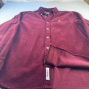 Burgundy Carhartt WIP Long Sleeve Madison Corduroy Button Down Shirt L