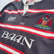 1990s Cotton Traders Gloucester Rugby Striped Polo M
