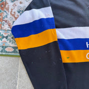 Rochdale Ravens women's 1990s rugby polo, black with logo and vintage design details.