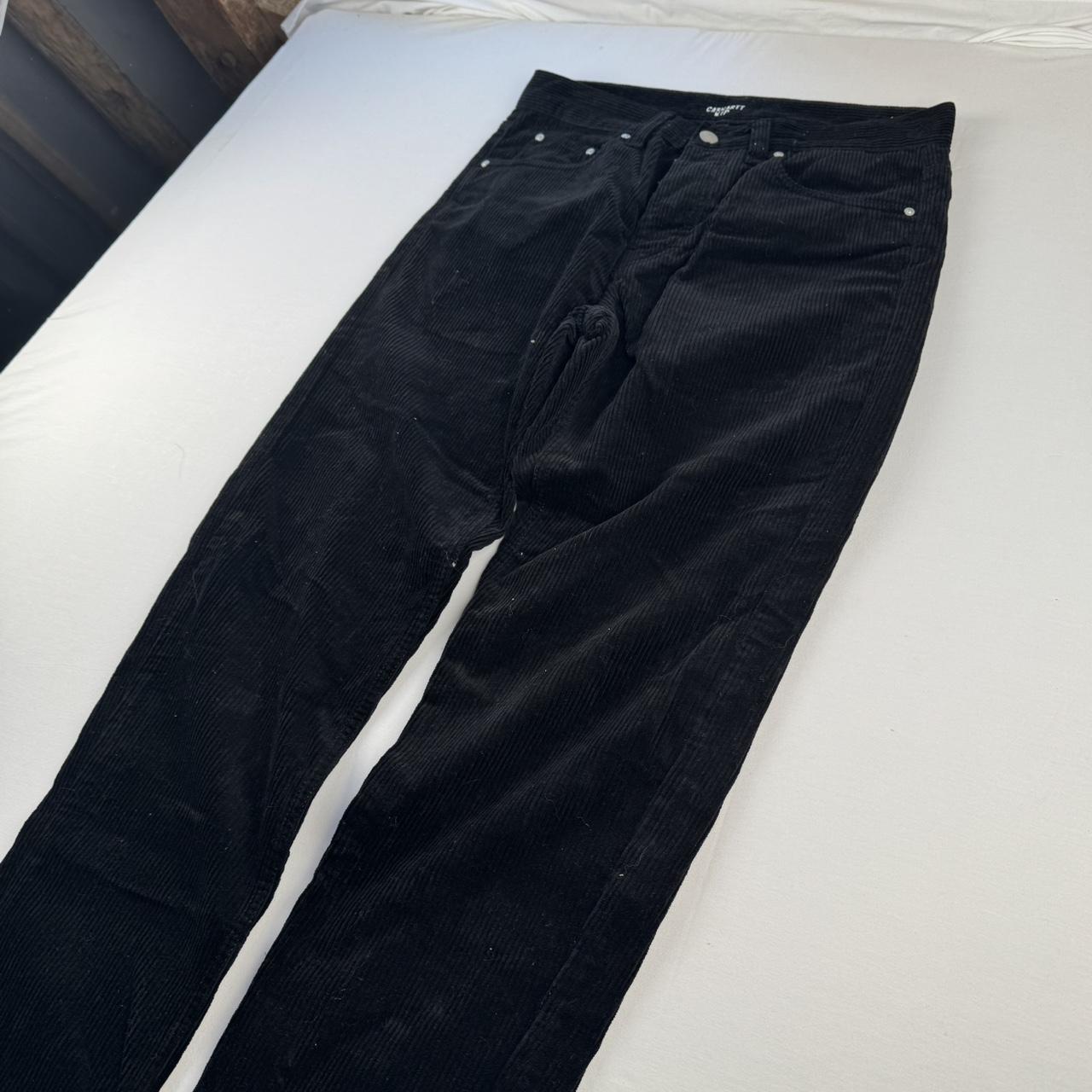 Carhartt WIP Pocket Logo Black Corduory Newel Pant 28W 28L