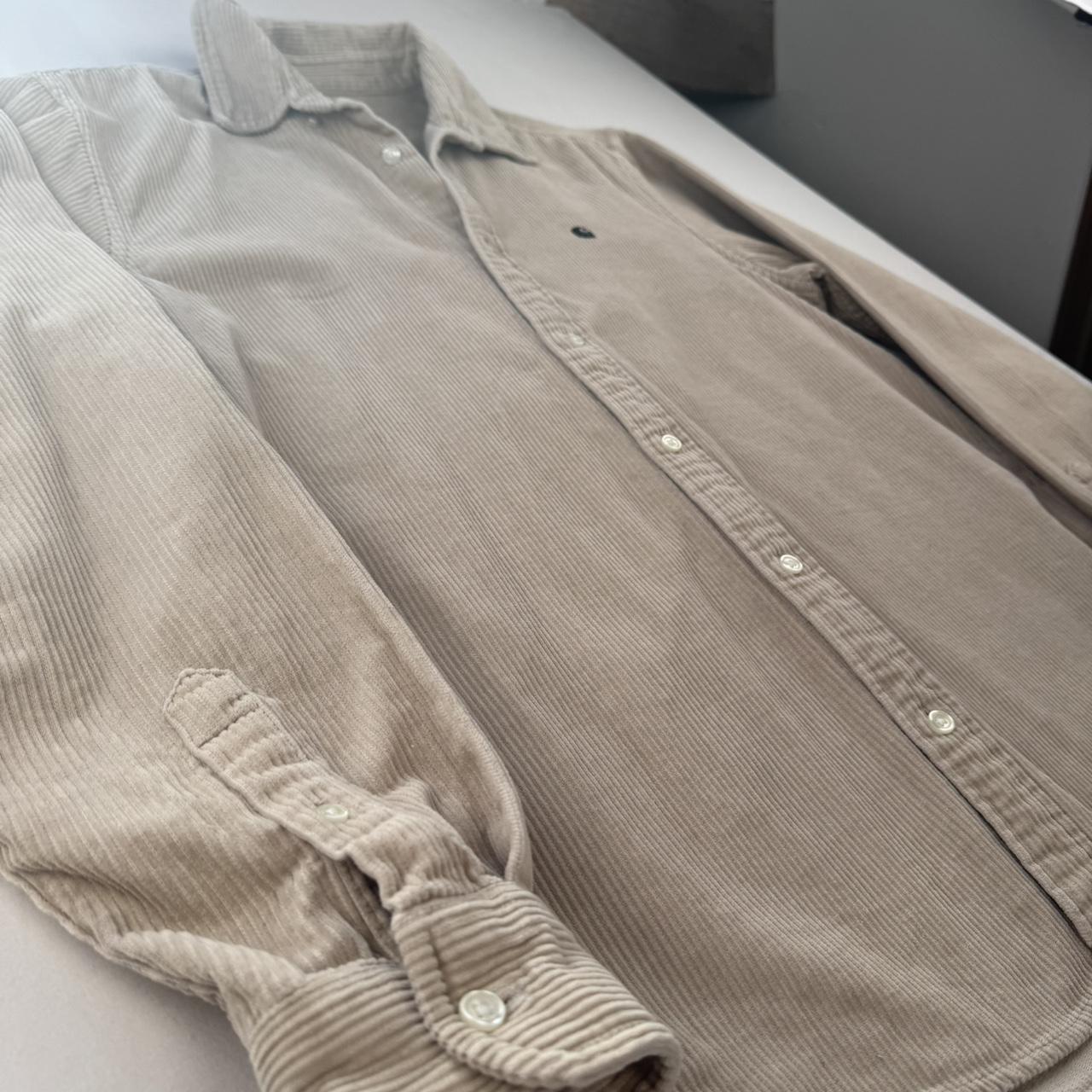 Beige Carhartt WIP Long Sleeve Madison Corduroy Button Down Shirt M