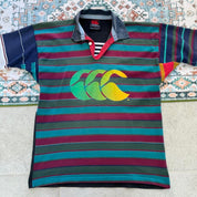 Canterbury multi rugby polo with thick fabric and embroidered logo.