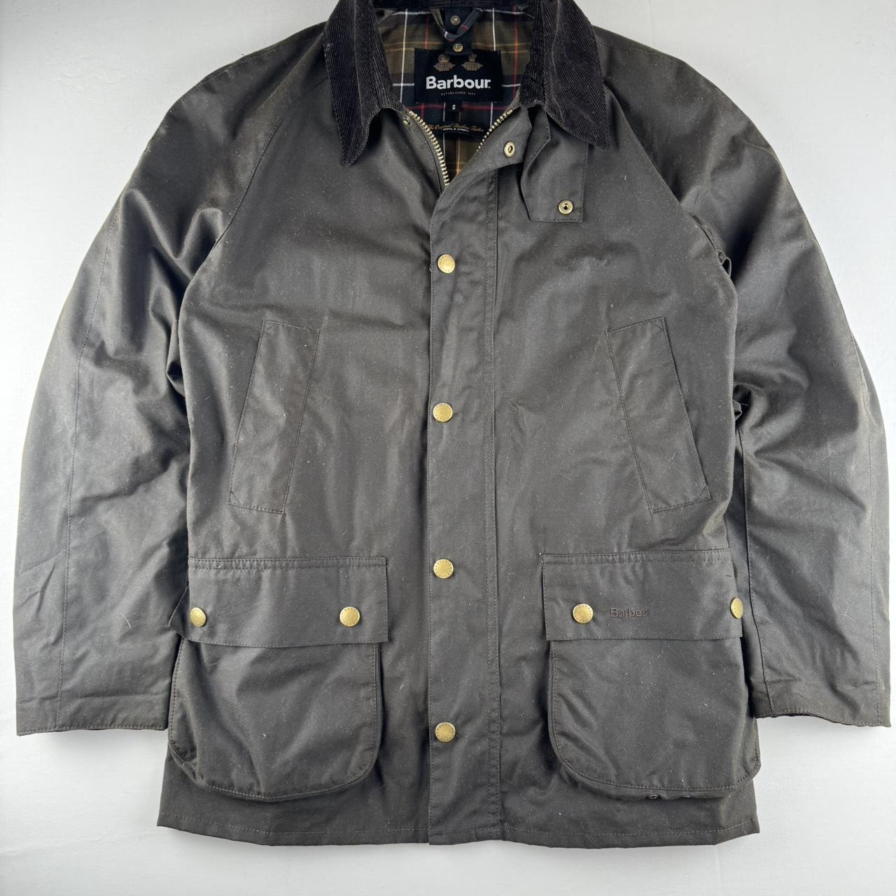 Like New Dark Brown Barbour Ashby Wax Jacket with Corduroy Collar S