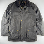 Like New Dark Brown Barbour Ashby Wax Jacket with Corduroy Collar S
