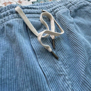 Polo Ralph Lauren baby blue corduroy shorts with logo patch and classic cut.