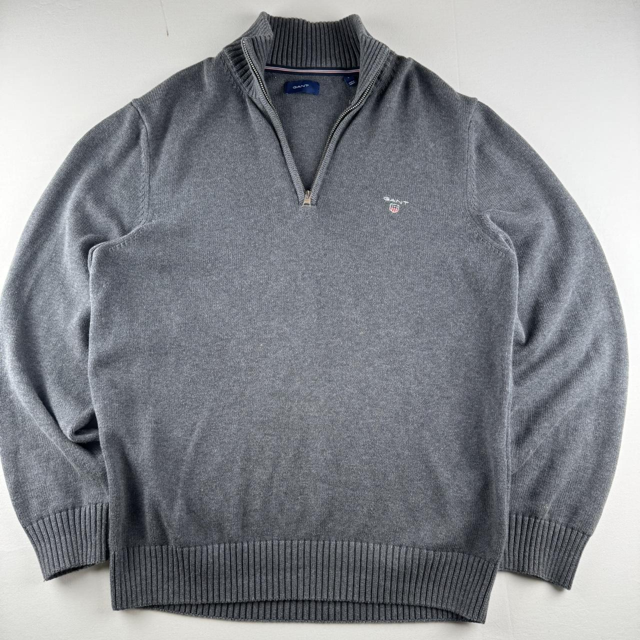 Gant Embroidered Logo Knitted Quarter Zip Fleece L