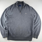 Gant Embroidered Logo Knitted Quarter Zip Fleece L
