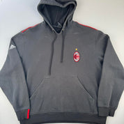 Mens AC Milan Adidas Embroidered Oversized Hoodie L