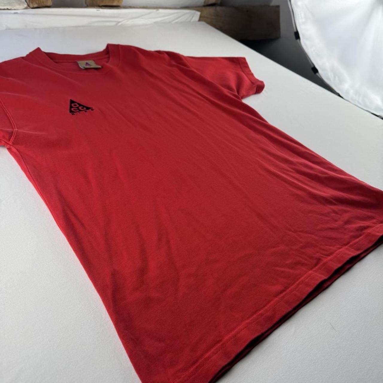 Red Nike ACG Embroidered Spellout T-Shirt S