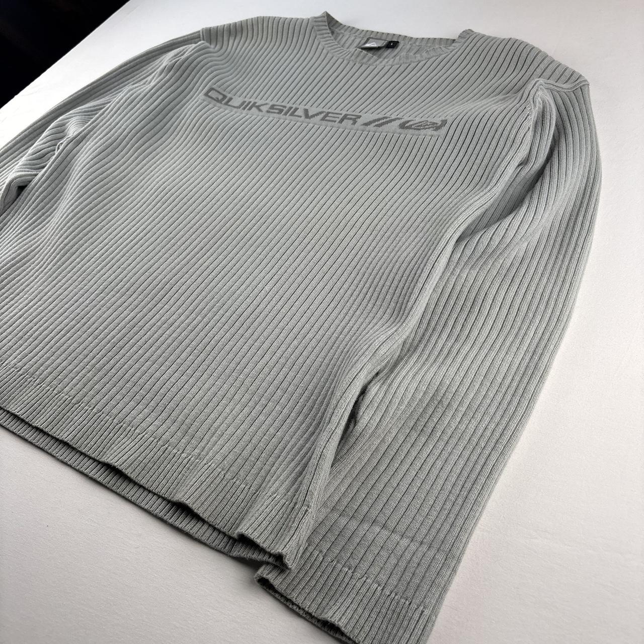 Light Blue Womens Ribbed 1990s Quiksilver Knitwear L