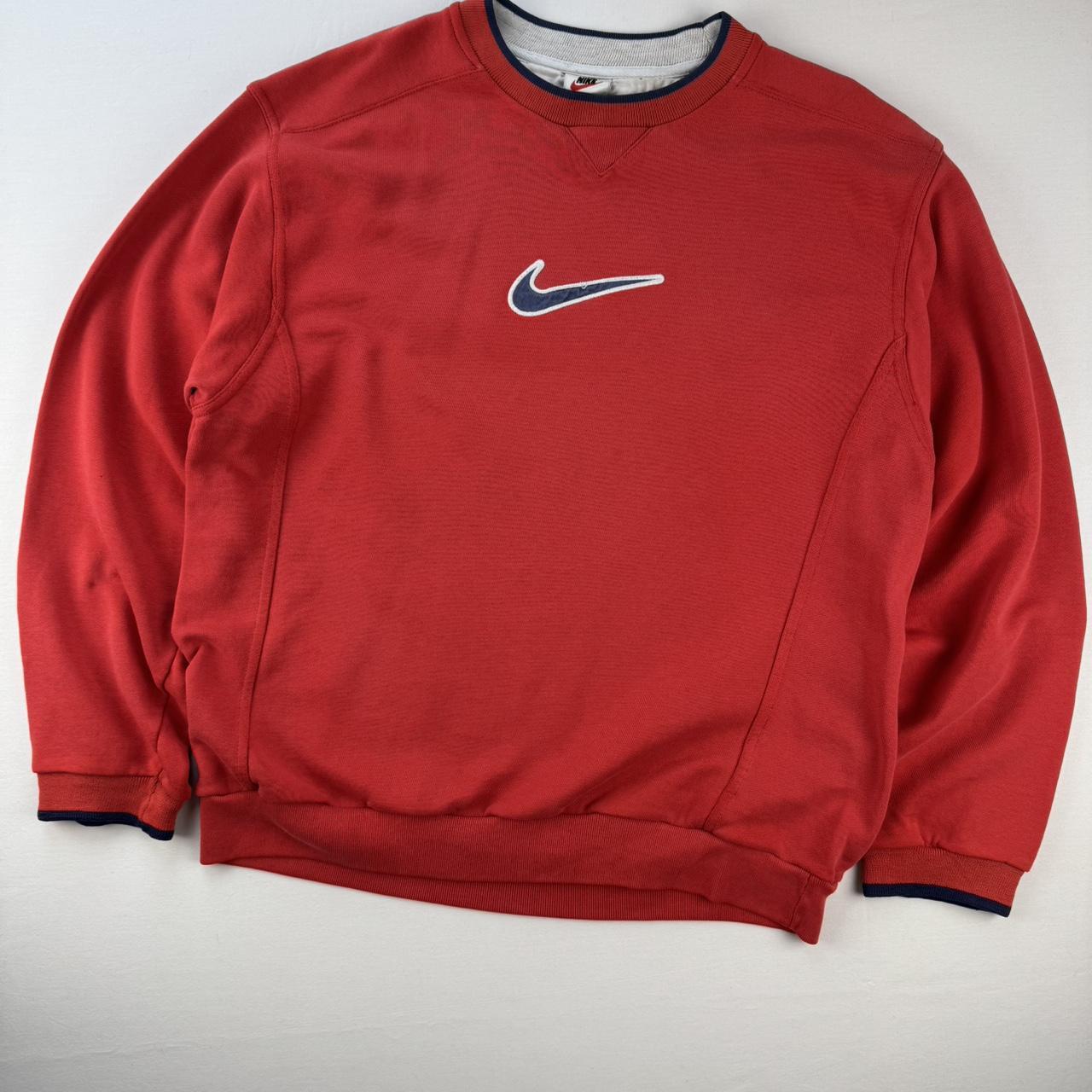 1990s Oversized Centre Swoosh Embroidered Sweatshirt S