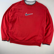 1990s Oversized Centre Swoosh Embroidered Sweatshirt S