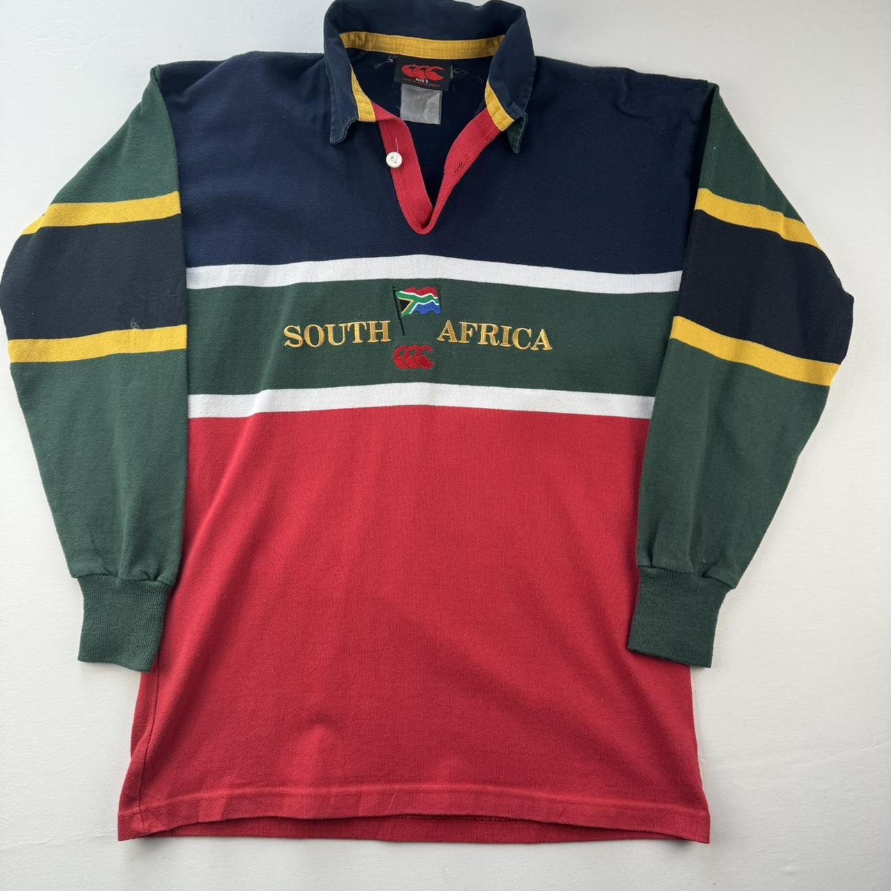 Canterbury 1990s Spellout South Africa Rugby Polo Shirt S