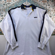 Polo Ralph Lauren white rugby polo shirt with embroidered logo and classic fit.