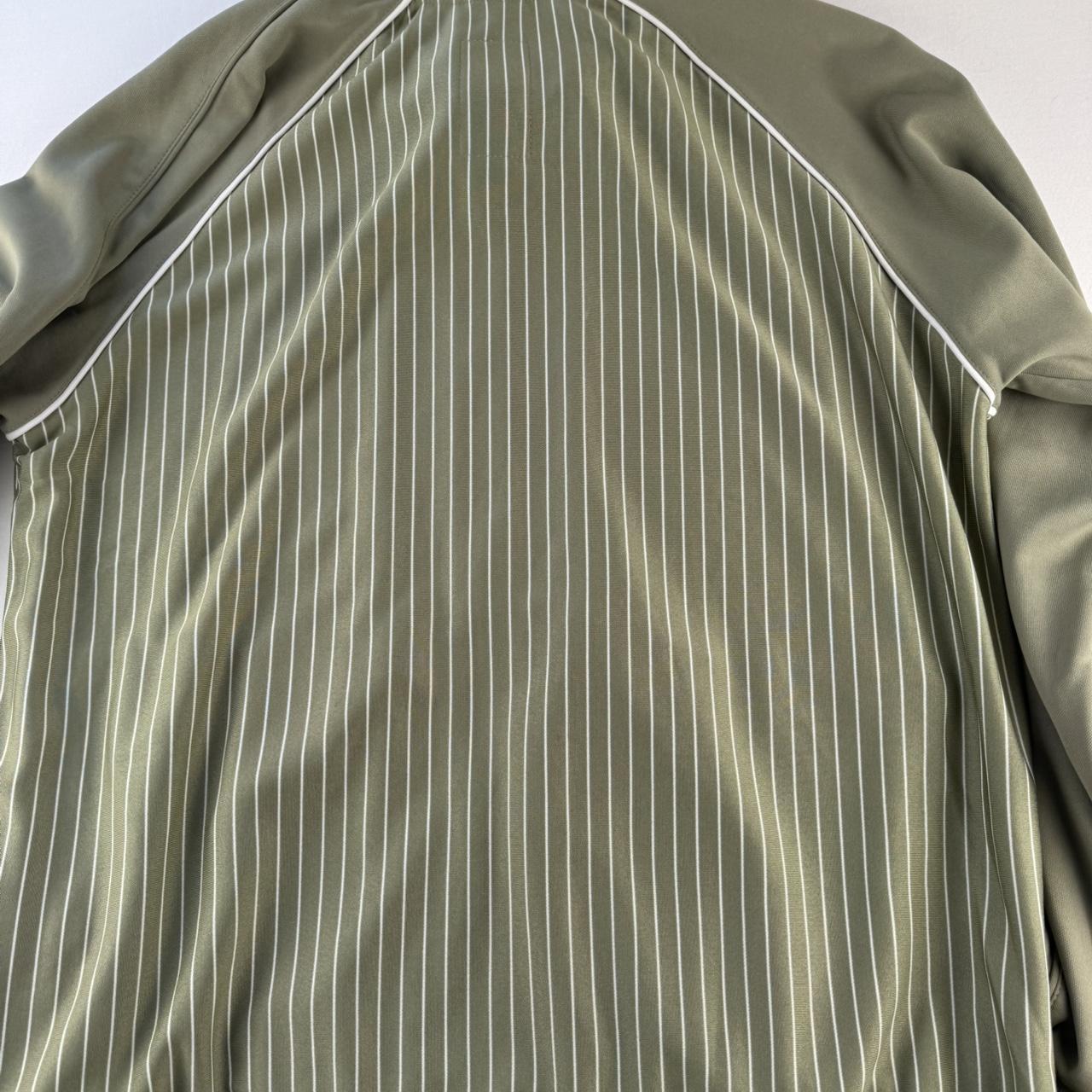 Mid 2000s Nike Embroidered Khaki Pinstripe Track Jacket XL