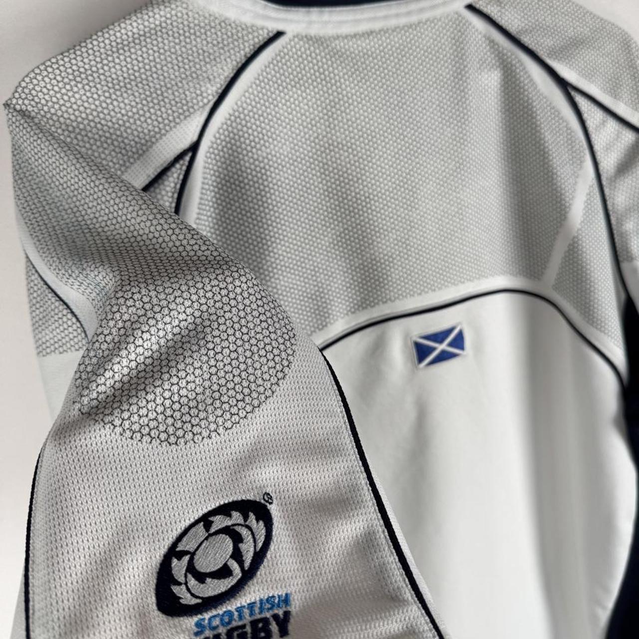 Canterbury Scotland away shirt blue with embroidered logo and player fit design.
