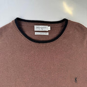 Yves Saint Laurent Crewneck Knit Sweater in Brown Size L