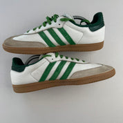 Adidas White and Green Samba OG UK10