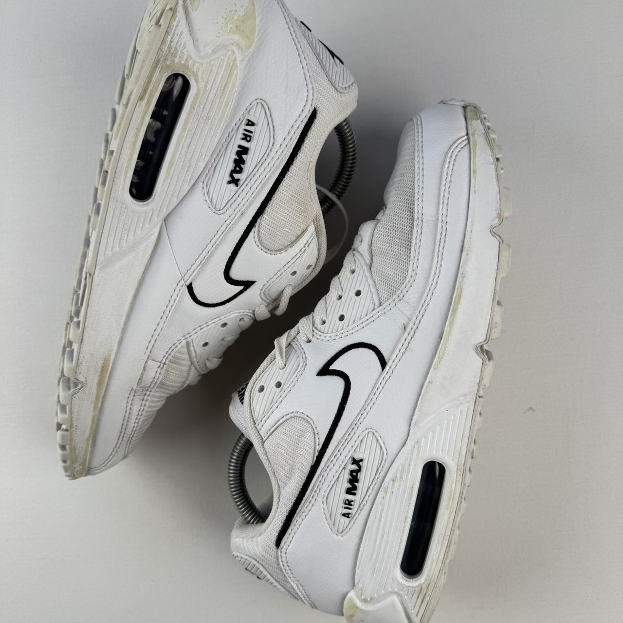 Nike Air Max 90s White Black UK8