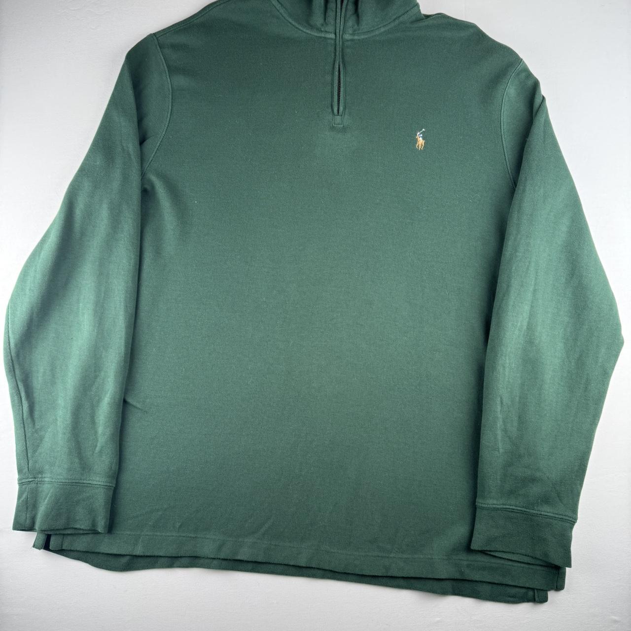 Polo Ralph Lauren Green Quarter Zip Pima Cotton Jumper XL