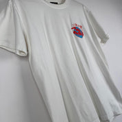 Stüssy graphic t-shirt featuring skateman design, black color, soft cotton material.