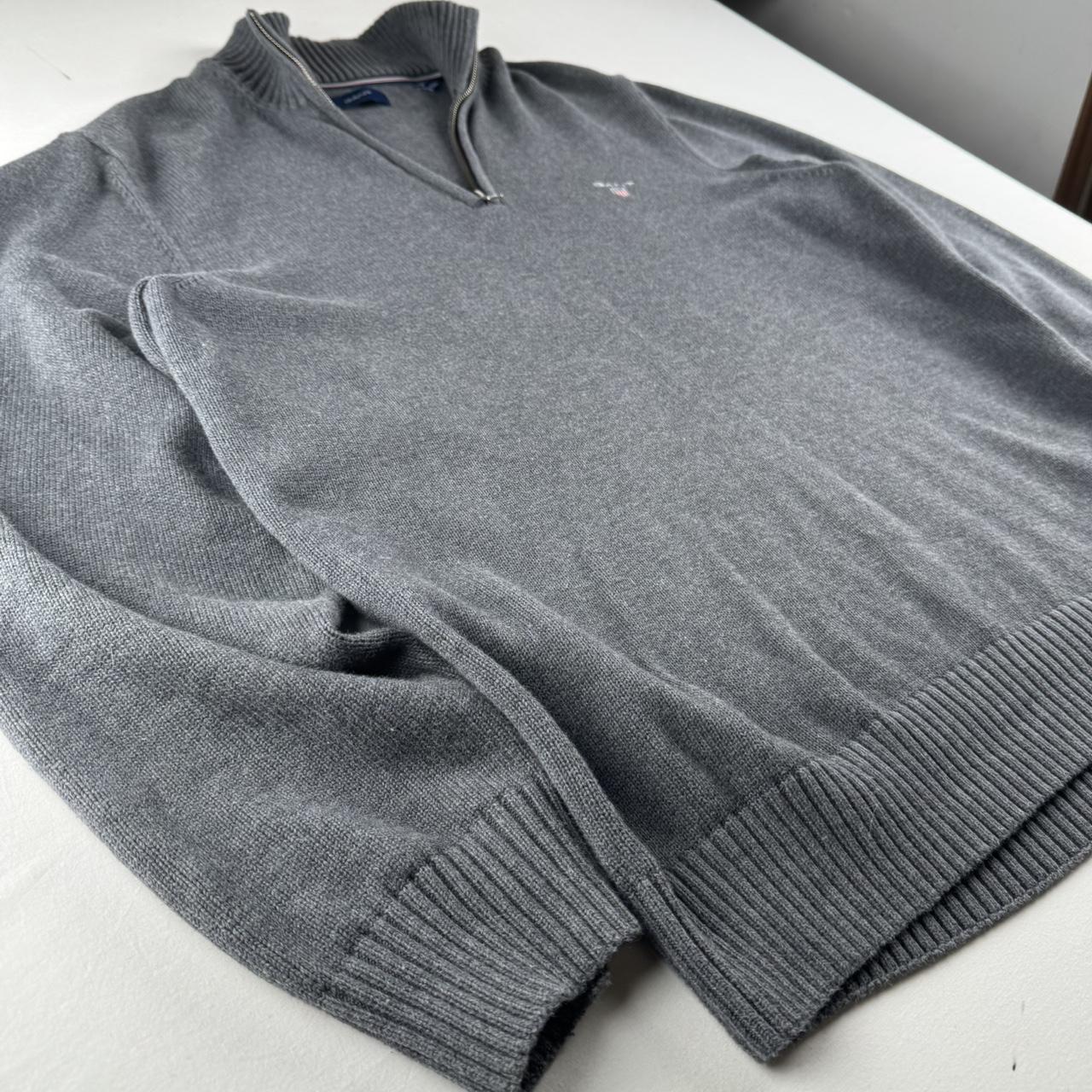 Gant Embroidered Logo Knitted Quarter Zip Fleece L