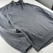 Gant Embroidered Logo Knitted Quarter Zip Fleece L
