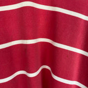 Polo Ralph Lauren red and white striped rugby polo shirt with embroidered logo.