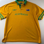 Early 2000s Australia Rugby Reebok Rugby Polo Shirt XL