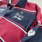 1990s Sale Sharks Striped Rugby Polo Shirt L