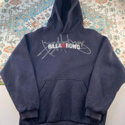 Billabong navy oversized hoodie with logo detail and soft material.
