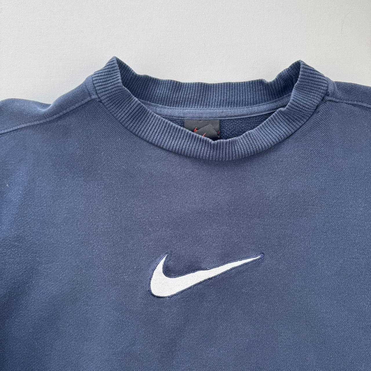 Womens Navy 1990s Nike Embroidered Swoosh Sweatshirt 12-14