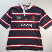 1990s Cotton Traders Gloucester Rugby Striped Polo M