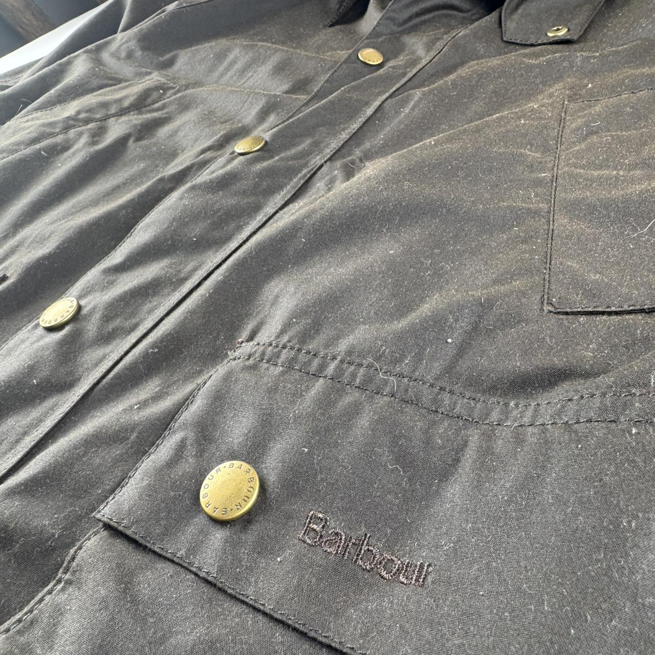 Like New Dark Brown Barbour Ashby Wax Jacket with Corduroy Collar S