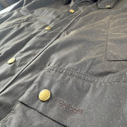 Like New Dark Brown Barbour Ashby Wax Jacket with Corduroy Collar S