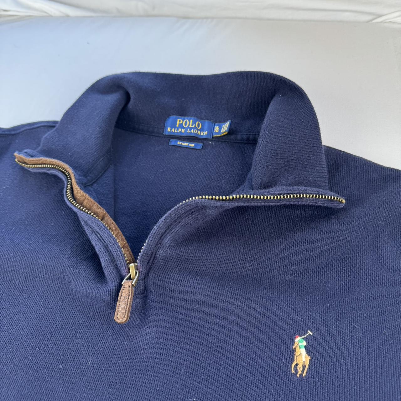 Polo Ralph Lauren Estate Rib Navy Quarter Zip Jumper XL