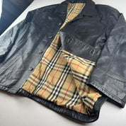 Early 2000s Burberry Leather Mac Jacket 54 (L/XL)