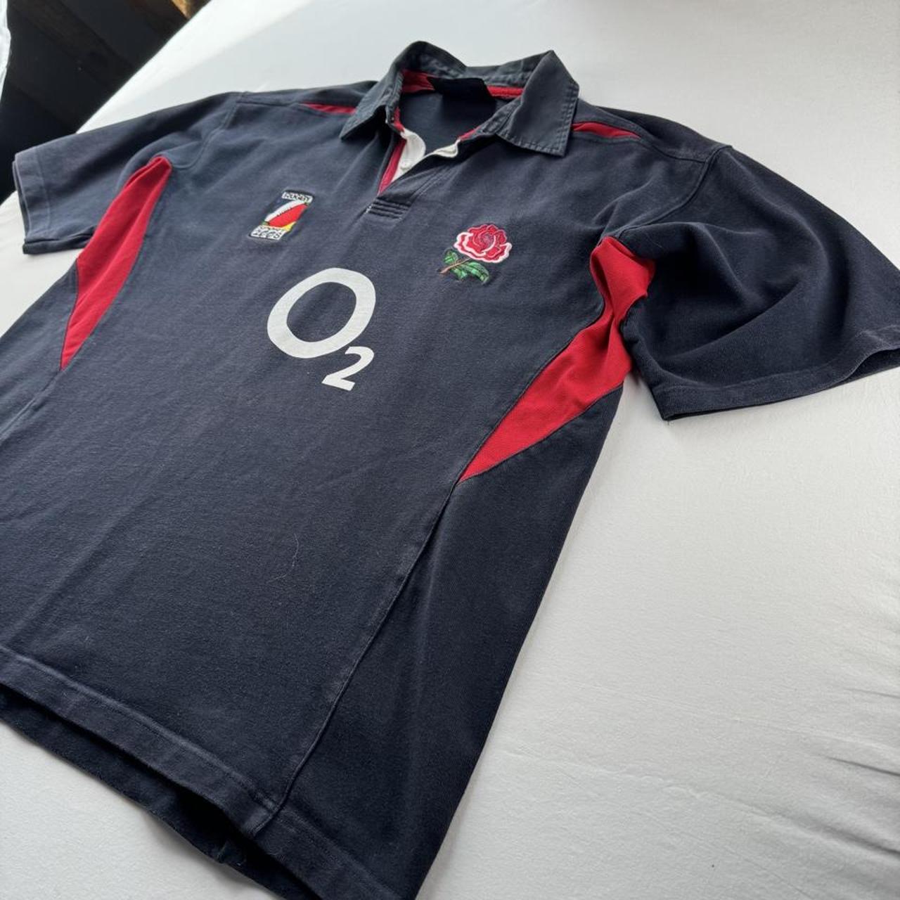 England Early 2000s Rugby 7s Thick Rugby Polo Shirt XL