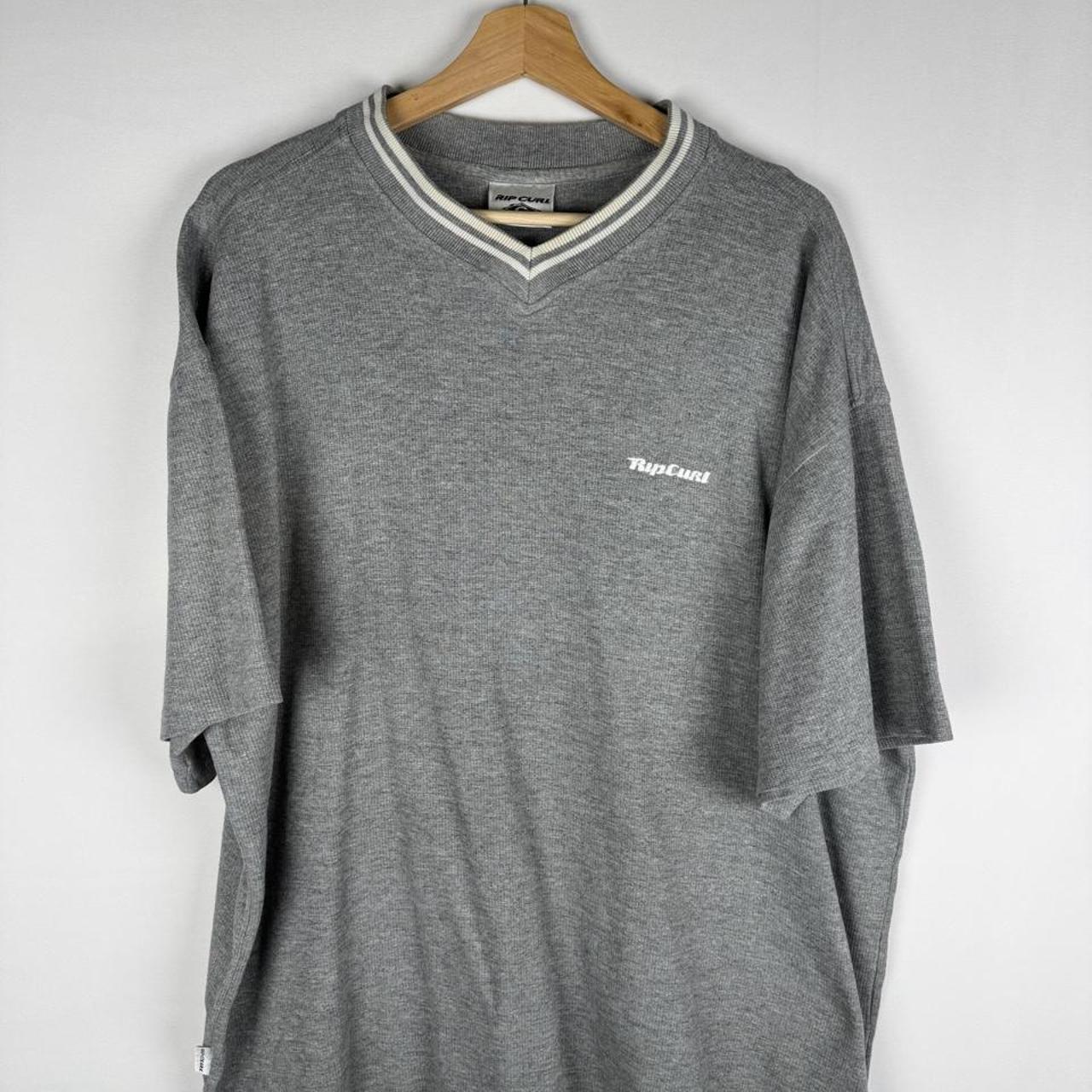 Rip Curl 1990s flannel t-shirt oversized XL, multicoloured spellout design.